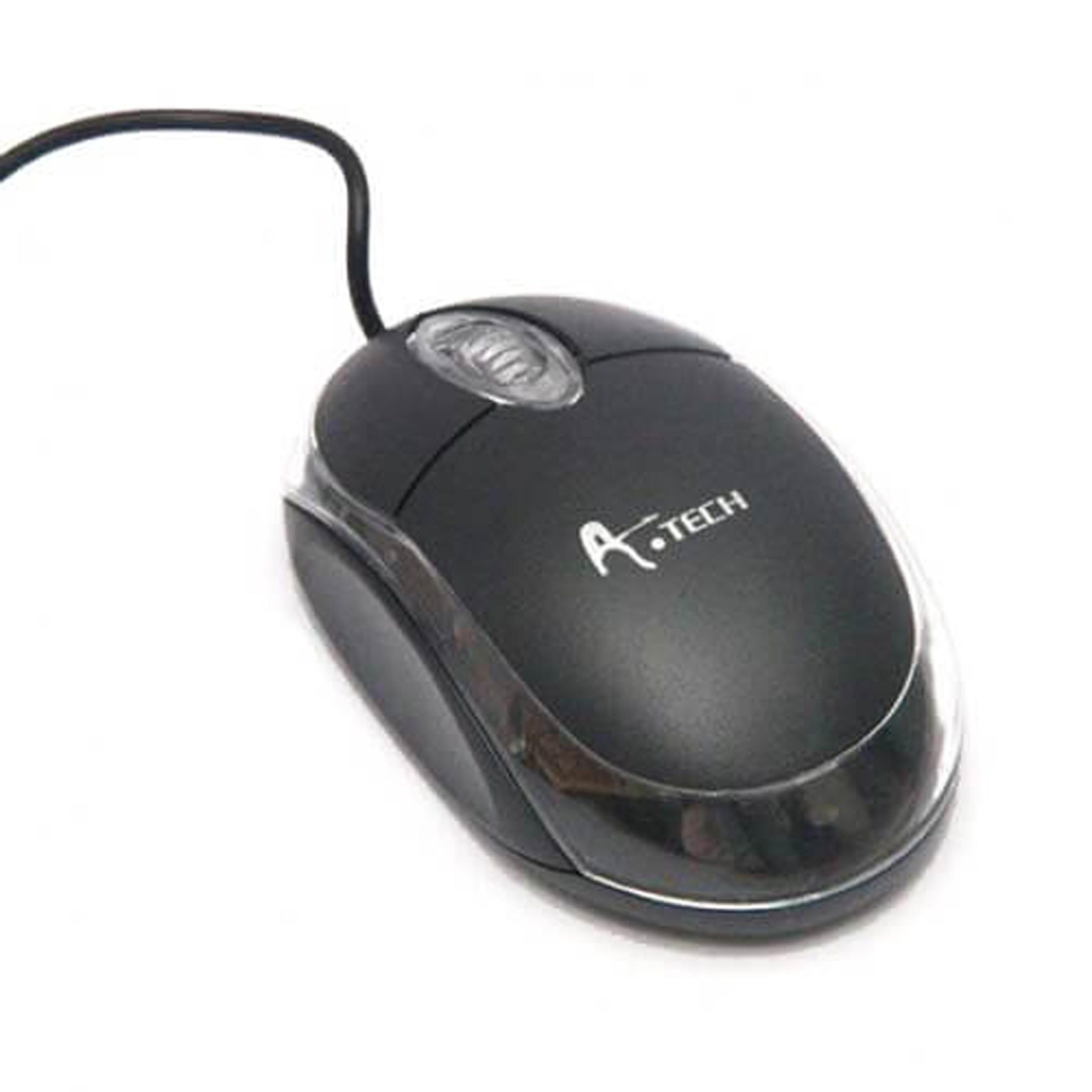 A.TECH Optical Wired USB Mouse - Black