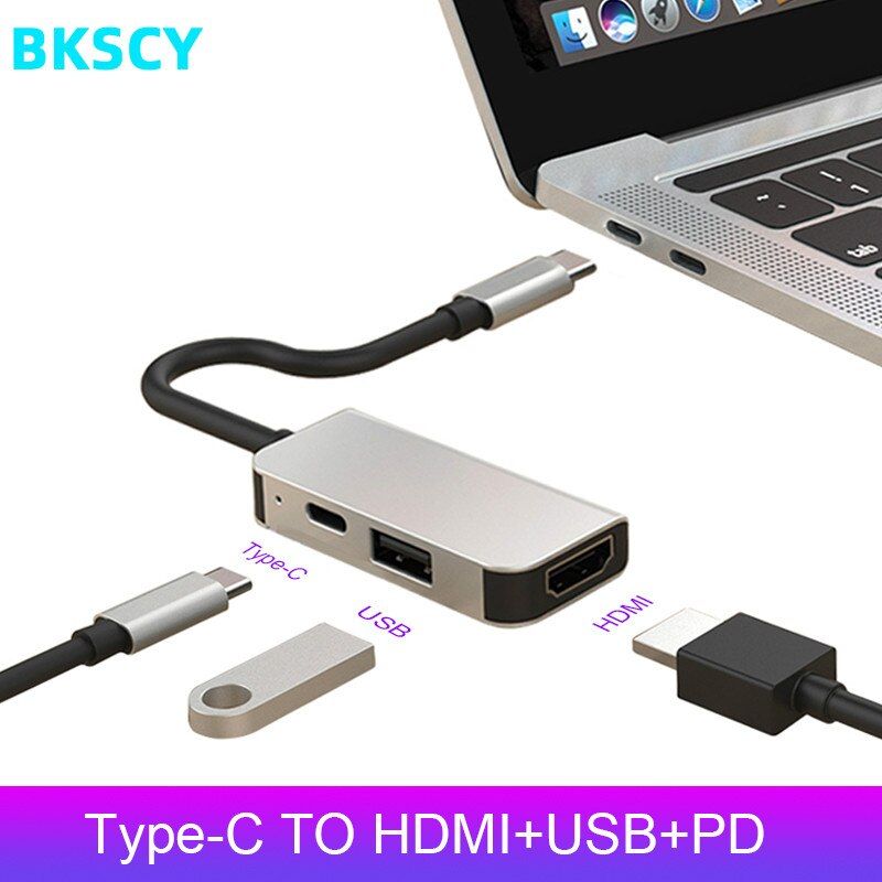 Bkscy Type-C HDMI Docking Station Multi-port Usb Splitter Type-C Multi-function Hub Adapter for Macbook Pro for Huawei Matebook