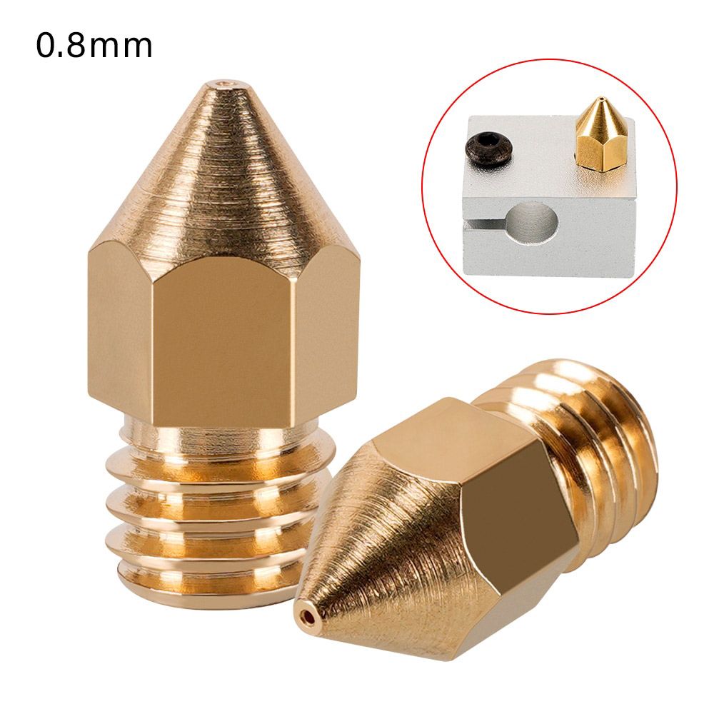 2 PCS HIGH QUALITY MK8 EXTRUDER NOZZLES 0.8MM NOZZLE MK8 EXTRUSION 3D PRINTER NOZZLE