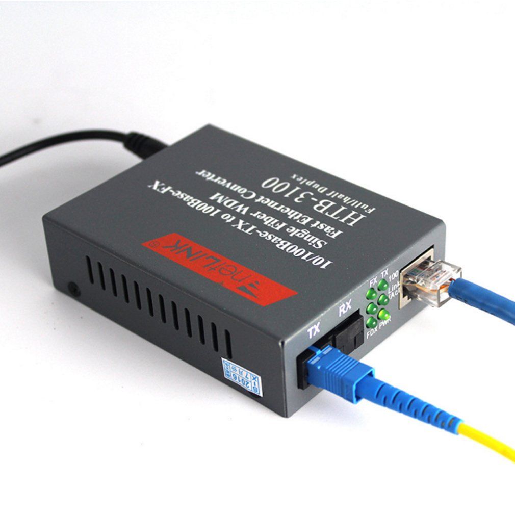 Htb-3100A/B 25Km Netlink 10/100M Single-Mode Wdm Fiber Media Converter Gray