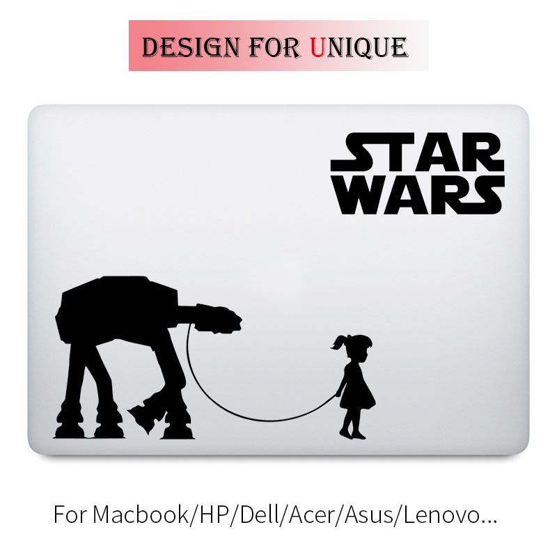 A Girl and Her AT-AT Walker Decal Laptop Sticker for Apple Macbook Pro Air Retina 11 12 13 15 inch Mac Star Wars Notebook Skin