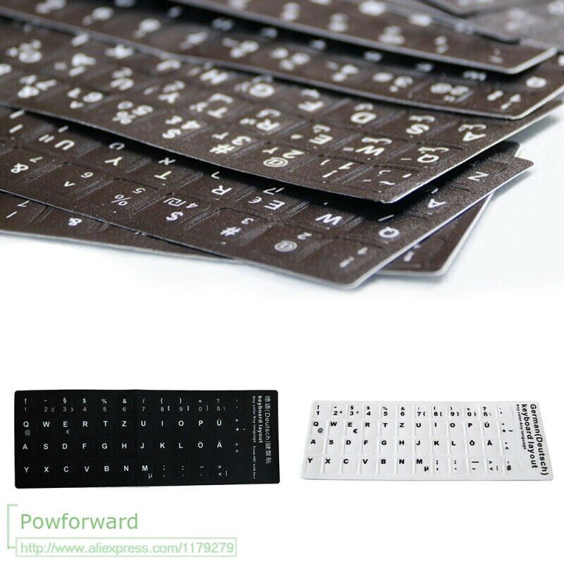 2pcs Arabic French German Hebrew Italian Korean Janpanese Computer German Keyboard Film Stickers Letters Alphabet Desktop Scrub