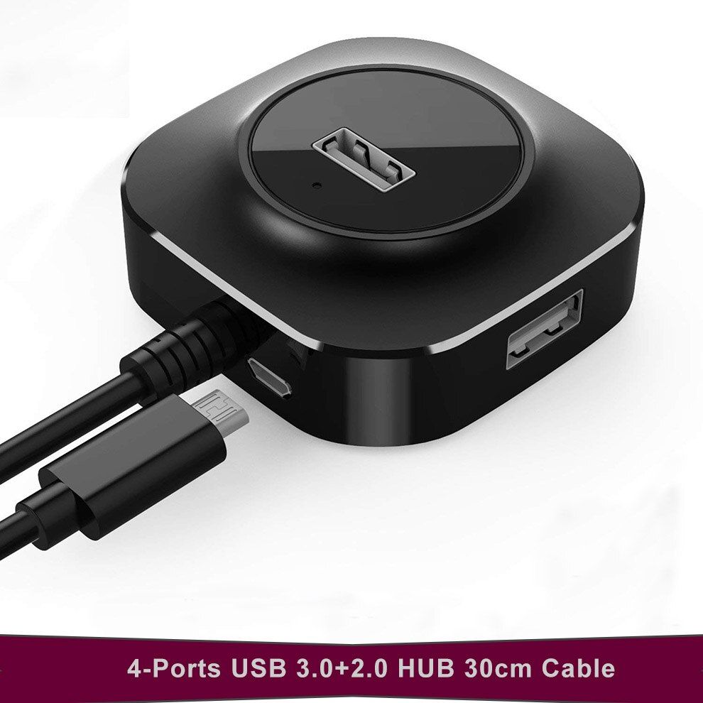 SeenDa USB HUB 3.0 High Speed 4 Ports USB 2.0 Splitter Switch with Micro USB Charging Port for PC Computer Laptop Accessories