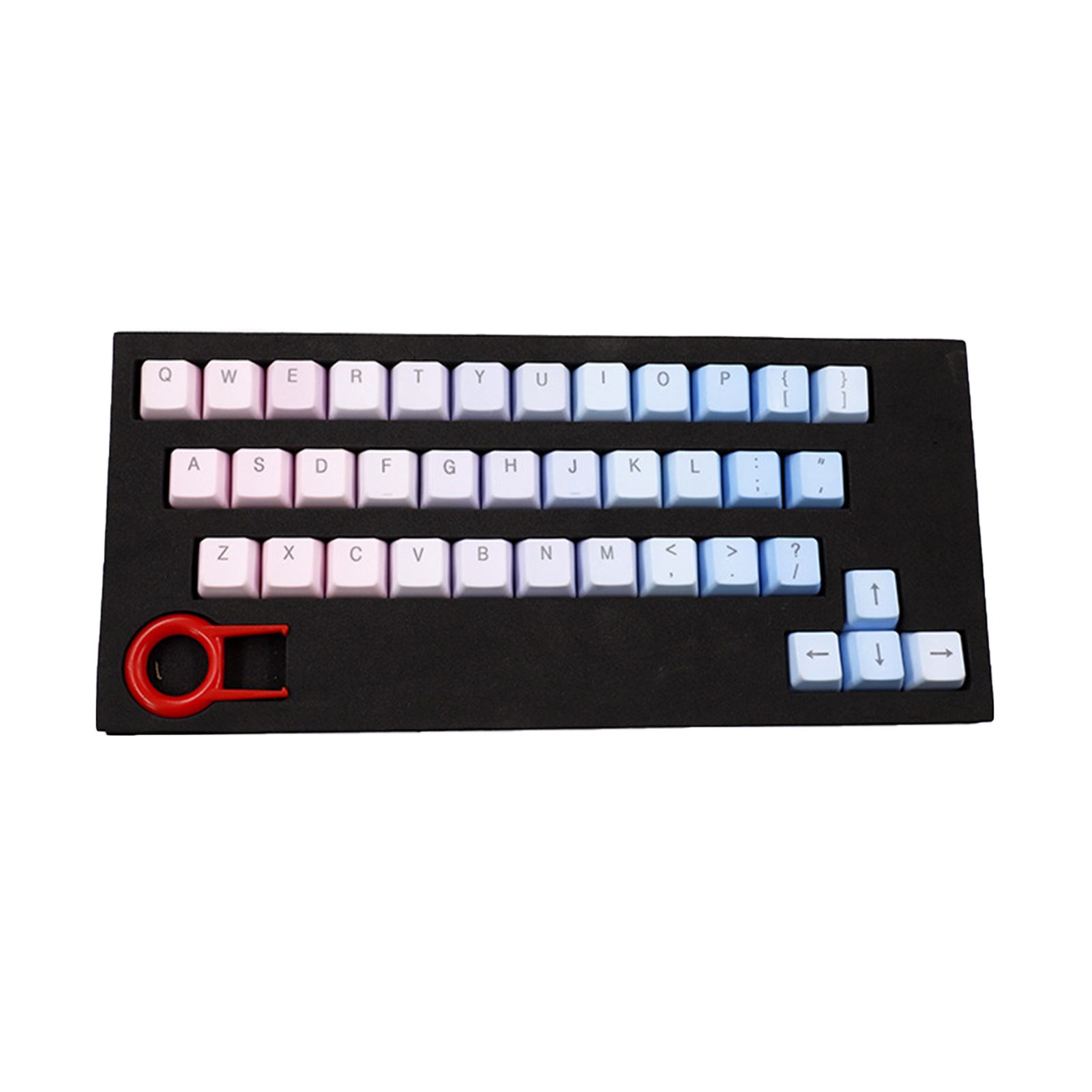37-Key Pink-Blue Gradient Backlight PBT Keycaps Mechanical Keyboard Replacement Caps for Computer Laptop