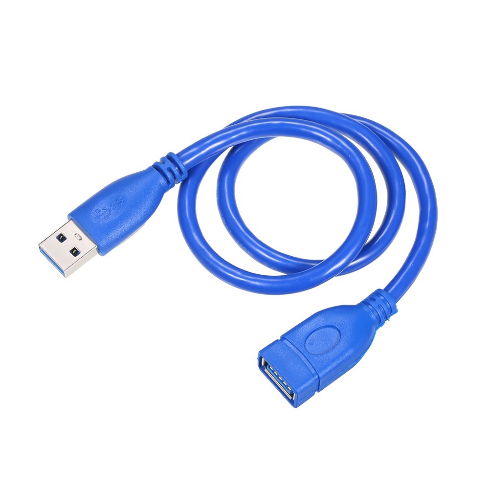 USB Extension Cable Wire Male to Female Extender Replacement for Smart TV PS4 Xbox One SSD Data Sync USB3.0 Super Speed 50cm(Blue)