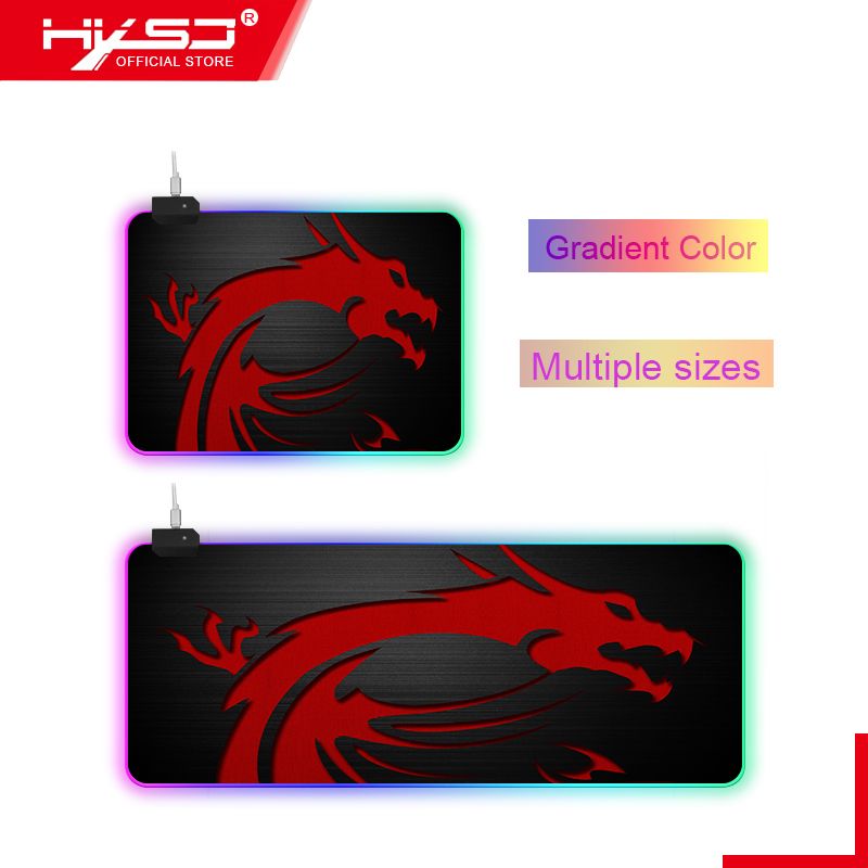 HXSJ WTU-145-L Honglong-07 RGB Mouse Pad Lock Edge Super Large Magic Color Luminous Non Slip Keyboard Pad Electronic Game Desk Pad