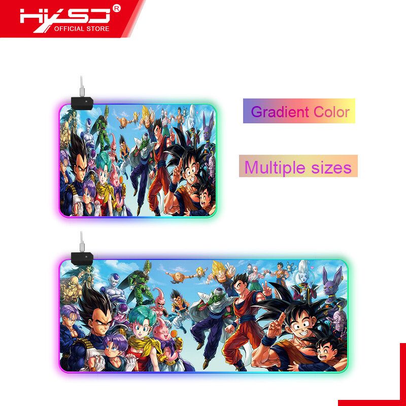 HXSJ WTU-159-L Cartoon Dragon RGB Mouse Pad Lock Edge Super Large Magic Light Anti Slip Keyboard Pad Electronic Game Desk Pad