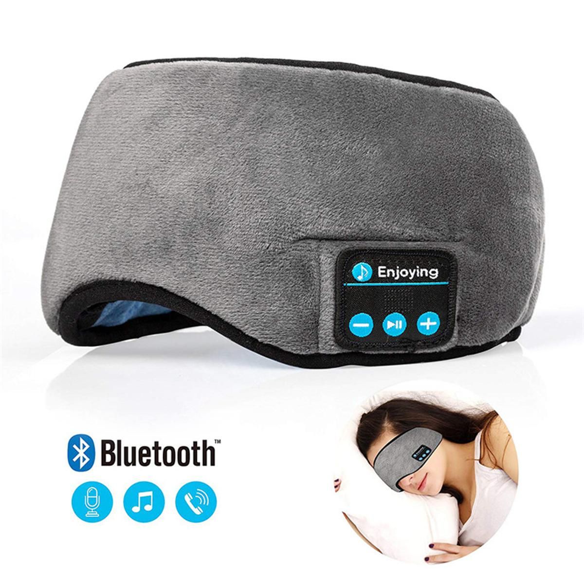 Bluetooth Sleeping Eye Mask Headphone Travel Sleeping Headphone Eye Mask Handsfree Music Sleep Eye Shades Built-In Speakers Microphone