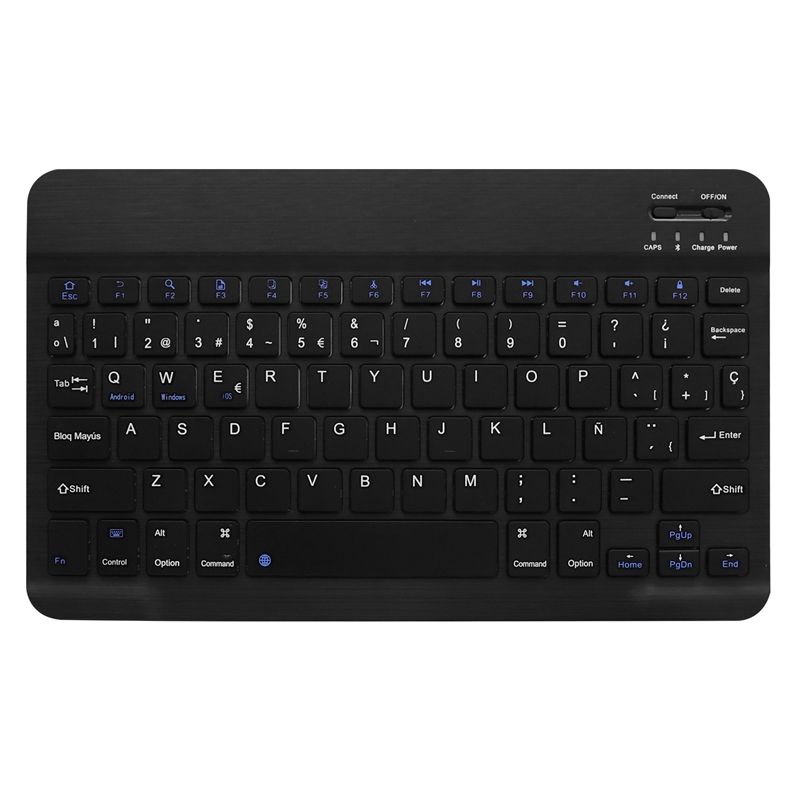Wireless Keyboard,Spanish Language / English Dual Language Bluetooth Keyboard for Windows, Android and IOS Os