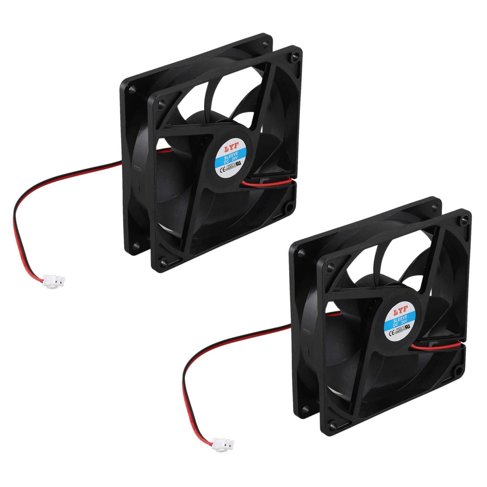 2X 92mm x 25mm 24V 2Pin Sleeve Bearing Cooling Fan for PC Case CPU Cooler