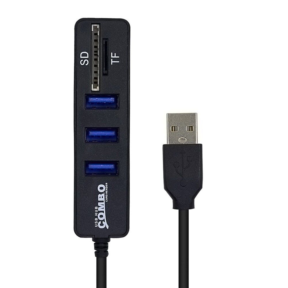 CHIPAL 3 Port USB 2.0 HUB 6 Port USB2.0 Splitter + Card Reader Mini 2 in 1 Cardreader for SD TF Micro SD for Windows XP/7/8 Vist
