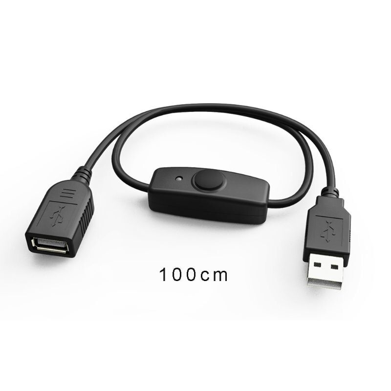 USB 2.0 Extender Cord Data Sync USB Extension Cable With ON OFF Switch LED Indicator for Raspberry Pi PC USB Fan LED Lamp USB Ch