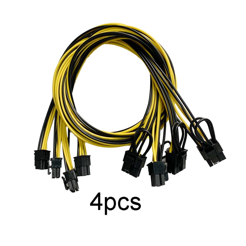 4Pcs PCIe 6Pin to 8Pin(6+2) Male to Male PCI-E  Cable for GPU  Supply Breakout Board Adapter for Mining