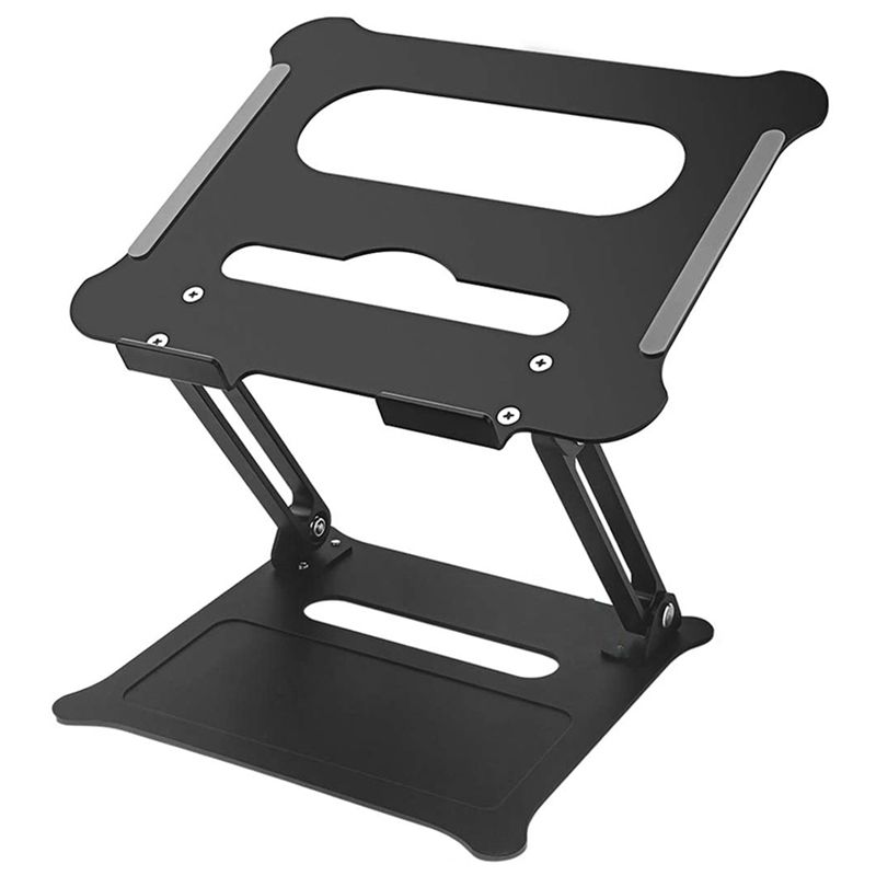 Laptop Mount Adjustable and Portable Laptop Holder Aluminum Notebook Computer Support with Heat-Vent for Desk(Black)