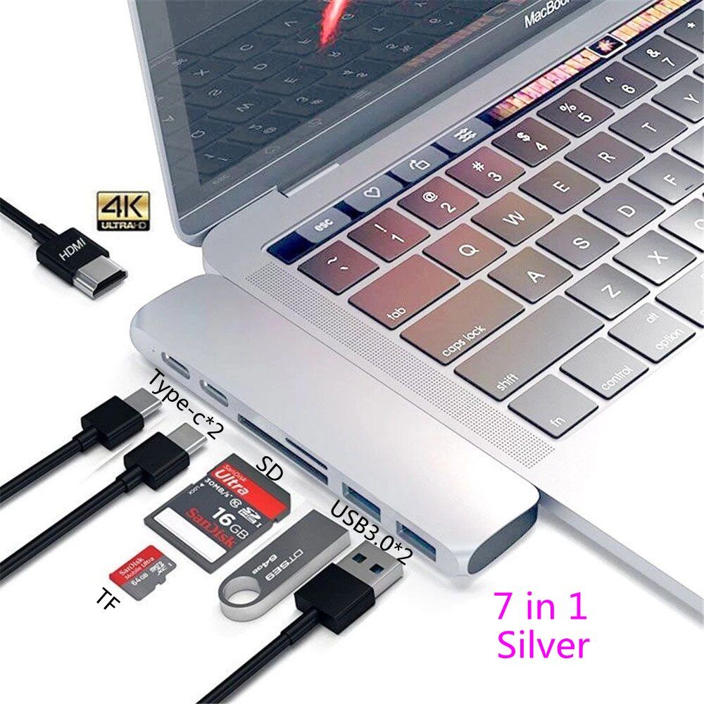 Office Dedicated MacBook Air Pro Type C USB-C Hub HDMI Card Reader PD 3.0 Charging Notebook Laptop Docking Station Power Adapter