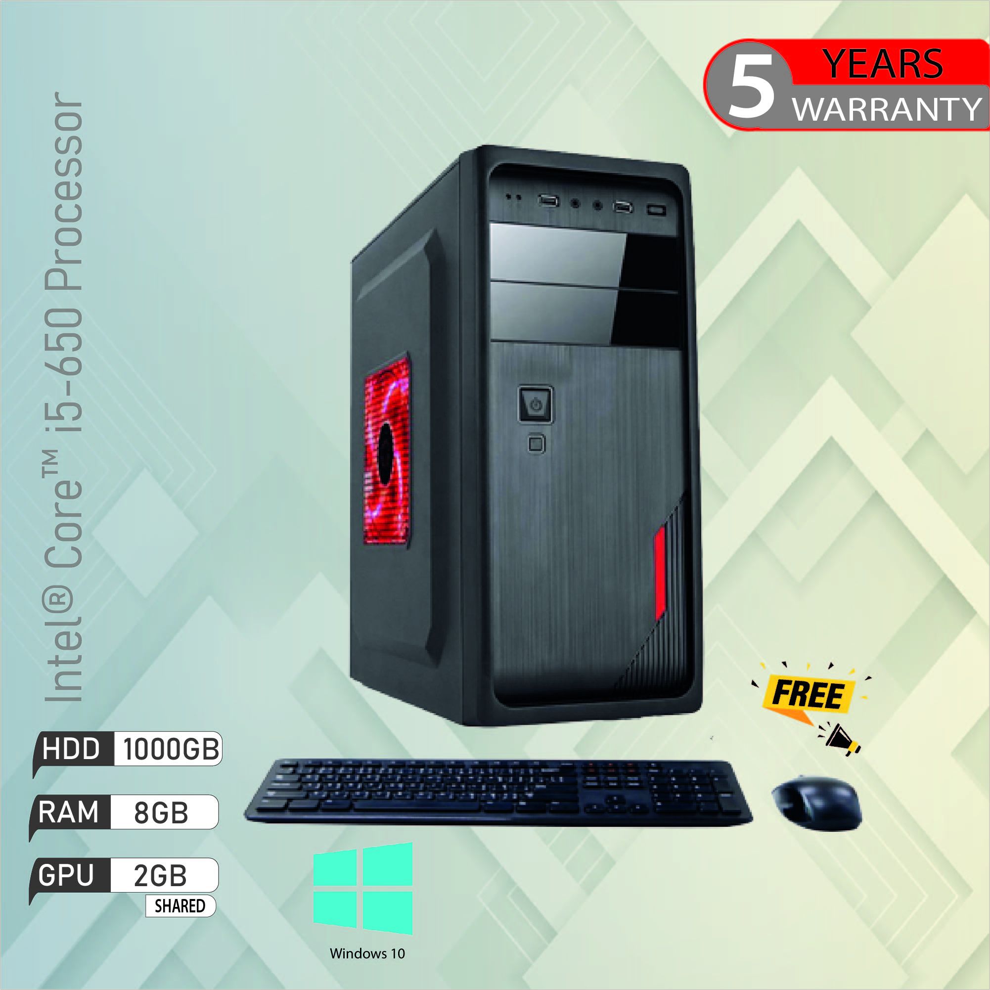 Intel® Core i5 RAM 8GB HDD 1000GB Graphics 2GB Built in PC Windows 10 64 Bit NEW Desktop Computer 2021