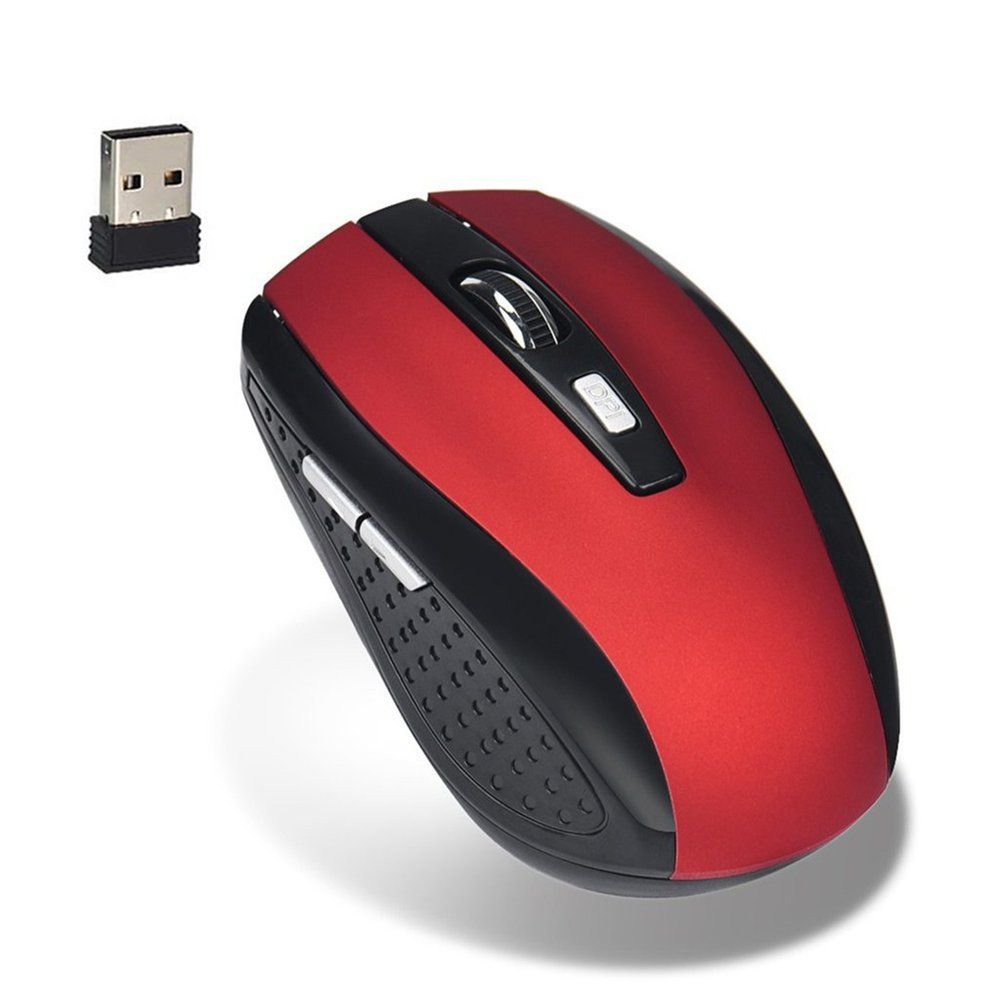 2.4GHZ 1600DPI Wireless Optical Mouse 6 Key for Games Office Leisure Use