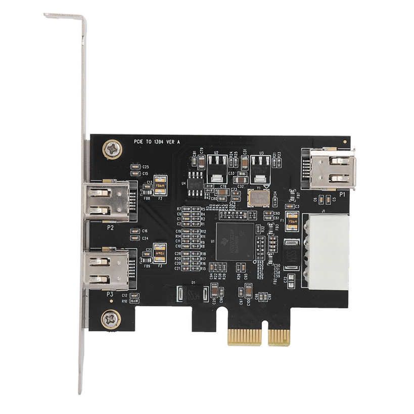 PCI -E 1X to 3-port 1394A Firewire Riser Card 800Mbps Expansion Adapter SM