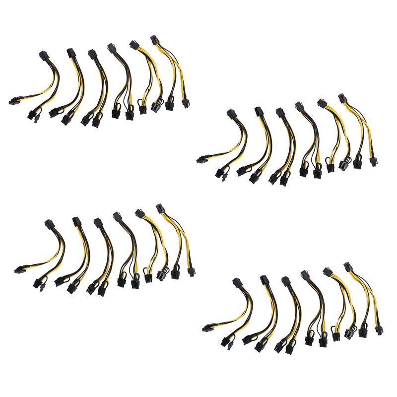 24X 6 Pin to Dual PCIe 8 Pin (6+2) Image Card PCI Express Power Adapter GPU VGA Y-Splitter Extension Cable Mining Card