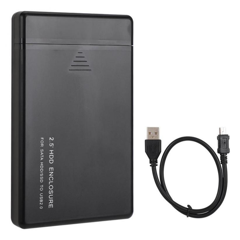 2.5 inch External HDD Enclosure, USB2.0 SATA Mobile Hard Disk Box Case for 2.5'' SATA mechanical Hard Drives/SSD