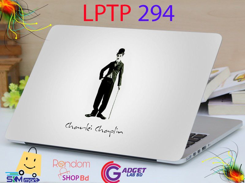 LPTP - 294 Charlie Chaplin Laptop Sticker Laptop Skin Sticker & Laptop Skin for laptop Back Side Decoration