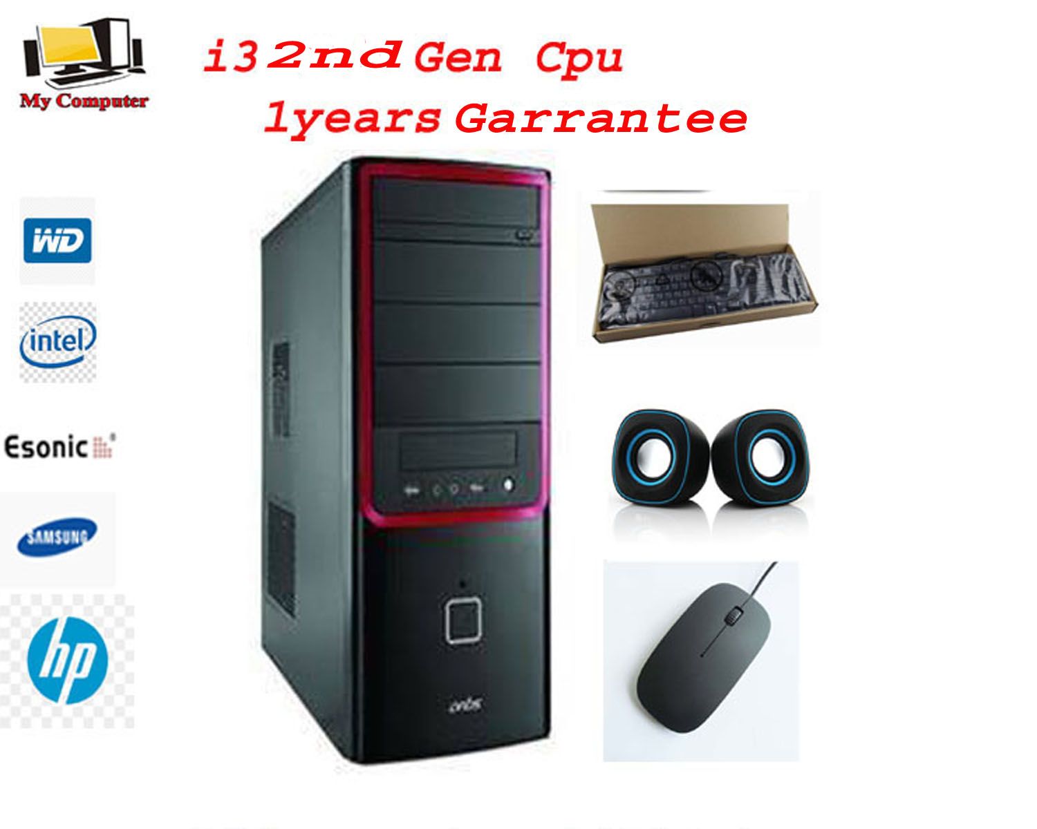 Product details of Intel Core i3 2nd gen RAM 4GB HDD 500GB Graphics 2/4GB Built in Gaming PC Win 10 64 Bit