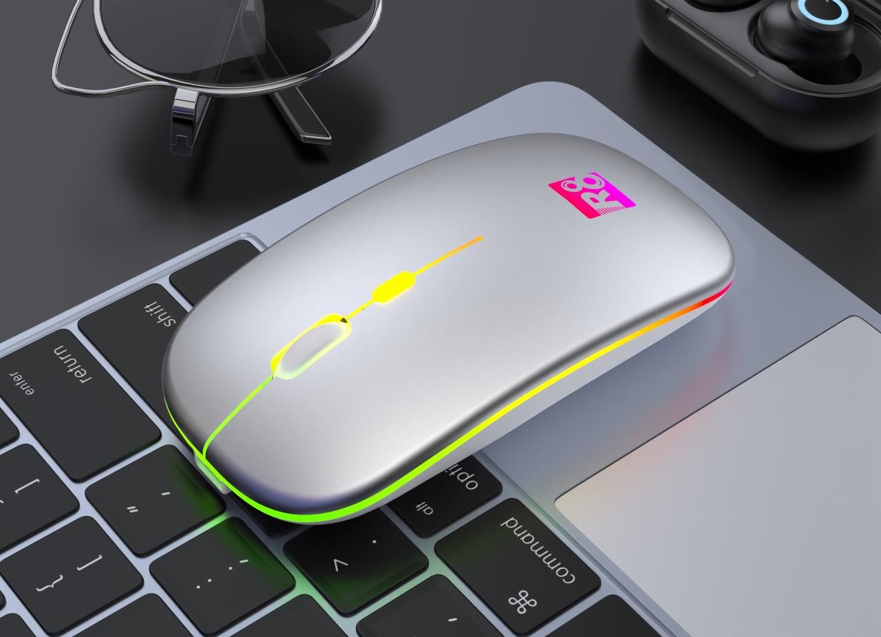 Wireless Mouse R8 Rechargeable Mouse 7 Color Rgb Mouse Universal For Desktop Computer , Laptop, MacBook / Ultra-Slim 2.4G Wireless RGB Mouse LED Colorful Light Silent Rechargeable Mouse 4D Optical Mouse - Mouse - Mouse