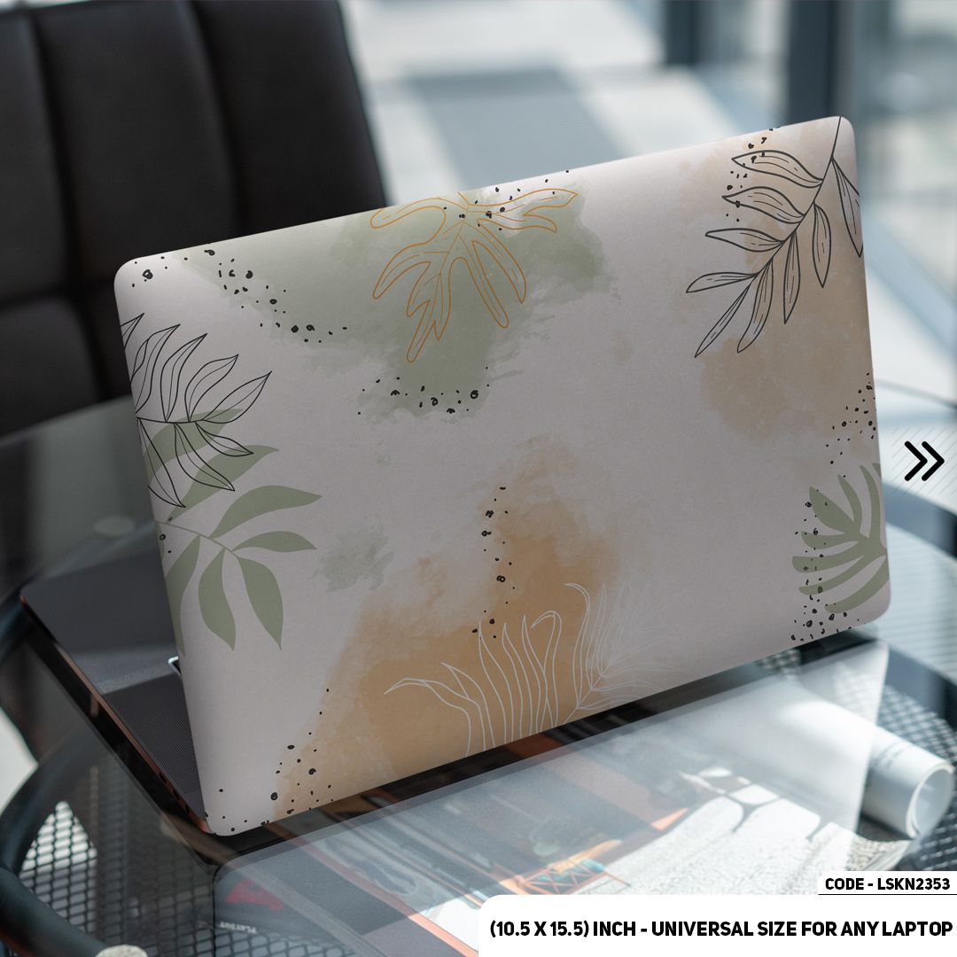 LSKN2353 - Flower Pattern Floral Design Laptop Skin Decal Sticker For Any Kind of Laptop Waterproof Removable Laptop Sticker (10.5X15.5) - Handy Commodity