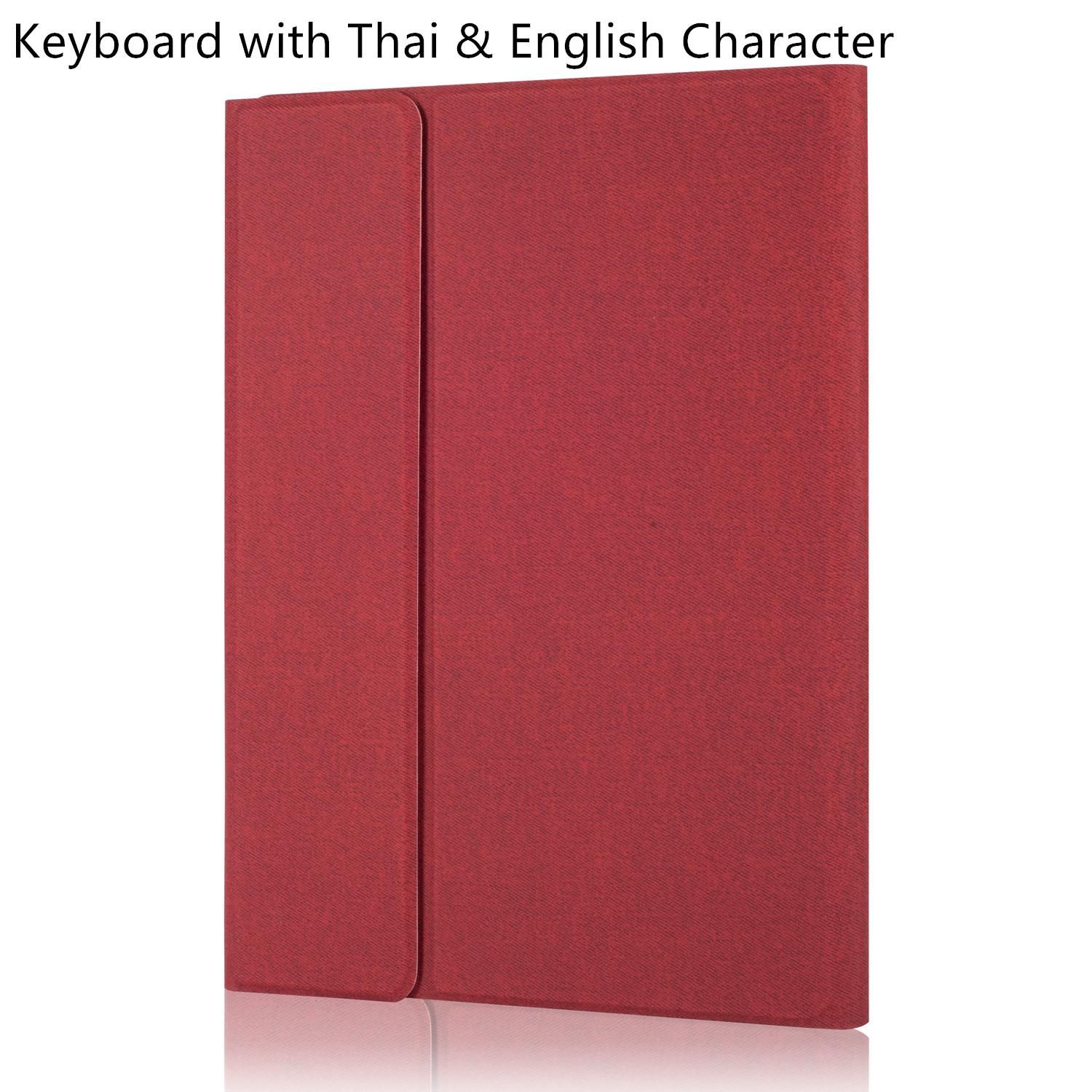 Detachable Keyboard Case for iPad 2018 (6th Gen)/ 2017 (5th Gen)/iPad Pro 9.7/iPad Air 2&1, iPad Pro10.5, iPad Pro11, iPad Air10.5 (3rd GEN ),iPad 10.2 2019, Ultra-Slim Soft TPU Case Cover Built-in Pencil Holder (Thai Character option)