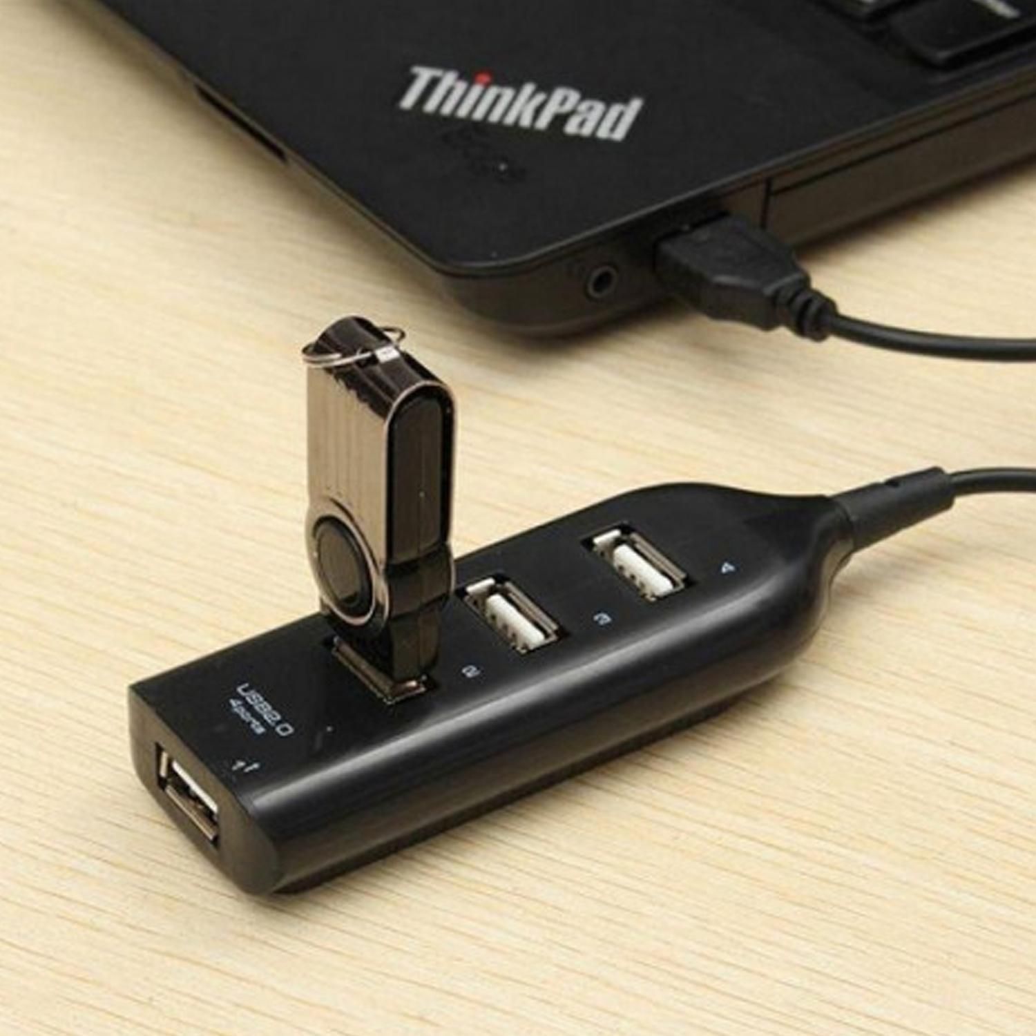 4 Port USB HUB-Black