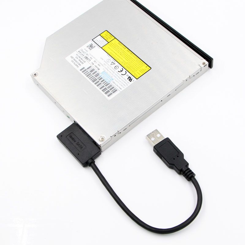 Universal Notebook Optical Drive Line SATA To USB Adapter Cable 6+7P SATA To USB2.0 Easy Drive Line Transfer Box USB Cable