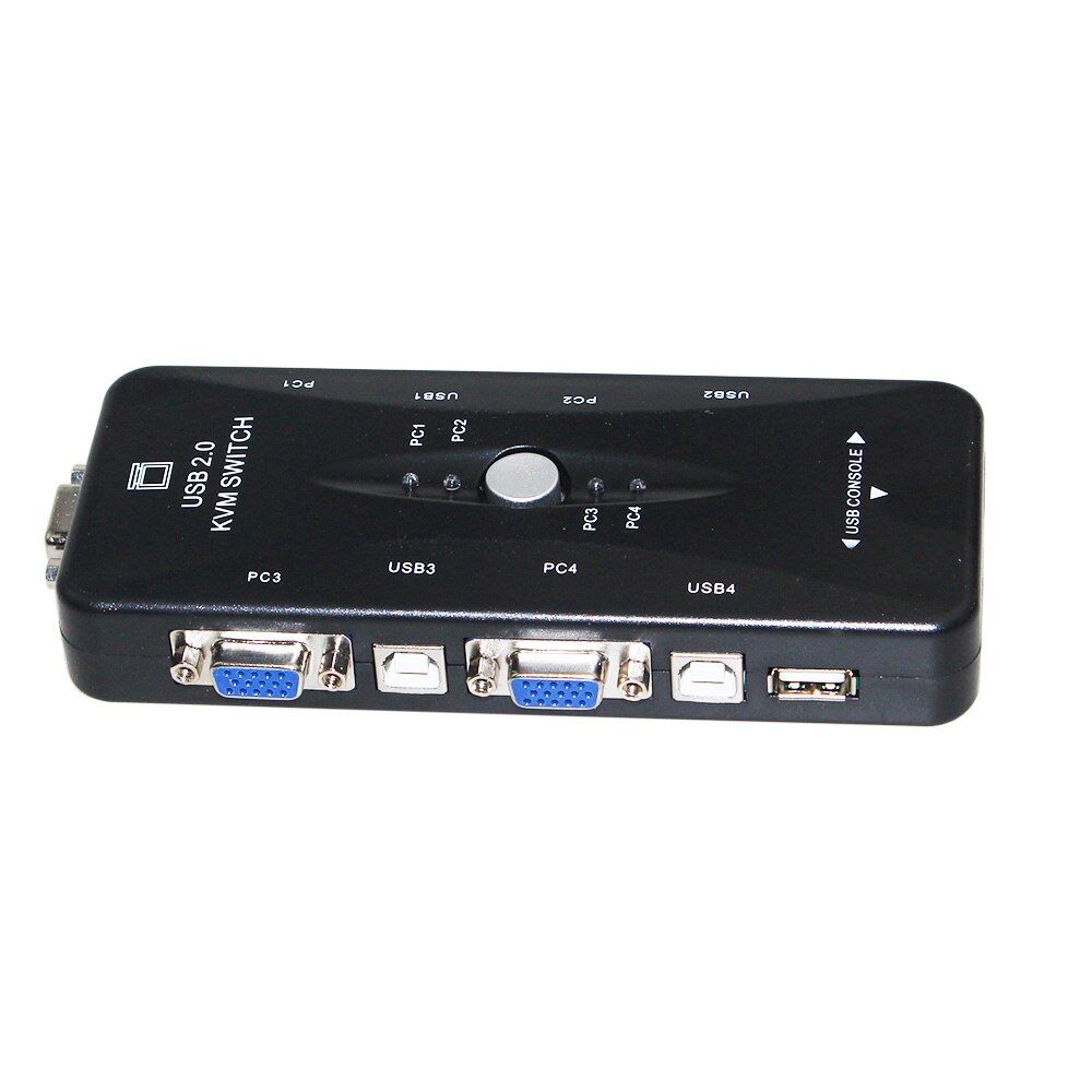 New USB2.0 KVM Switch 4 Ports Selector VGA Print Auto Switch Moniter Box VGA Splitter V322 USB 2.0 KVM Switch