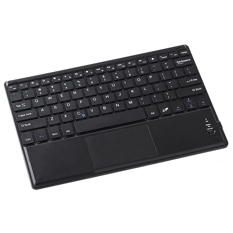 Slim 10" Wireless QWERTY Bluetooth Keyboard + Touchpad For Windows Android Mac
