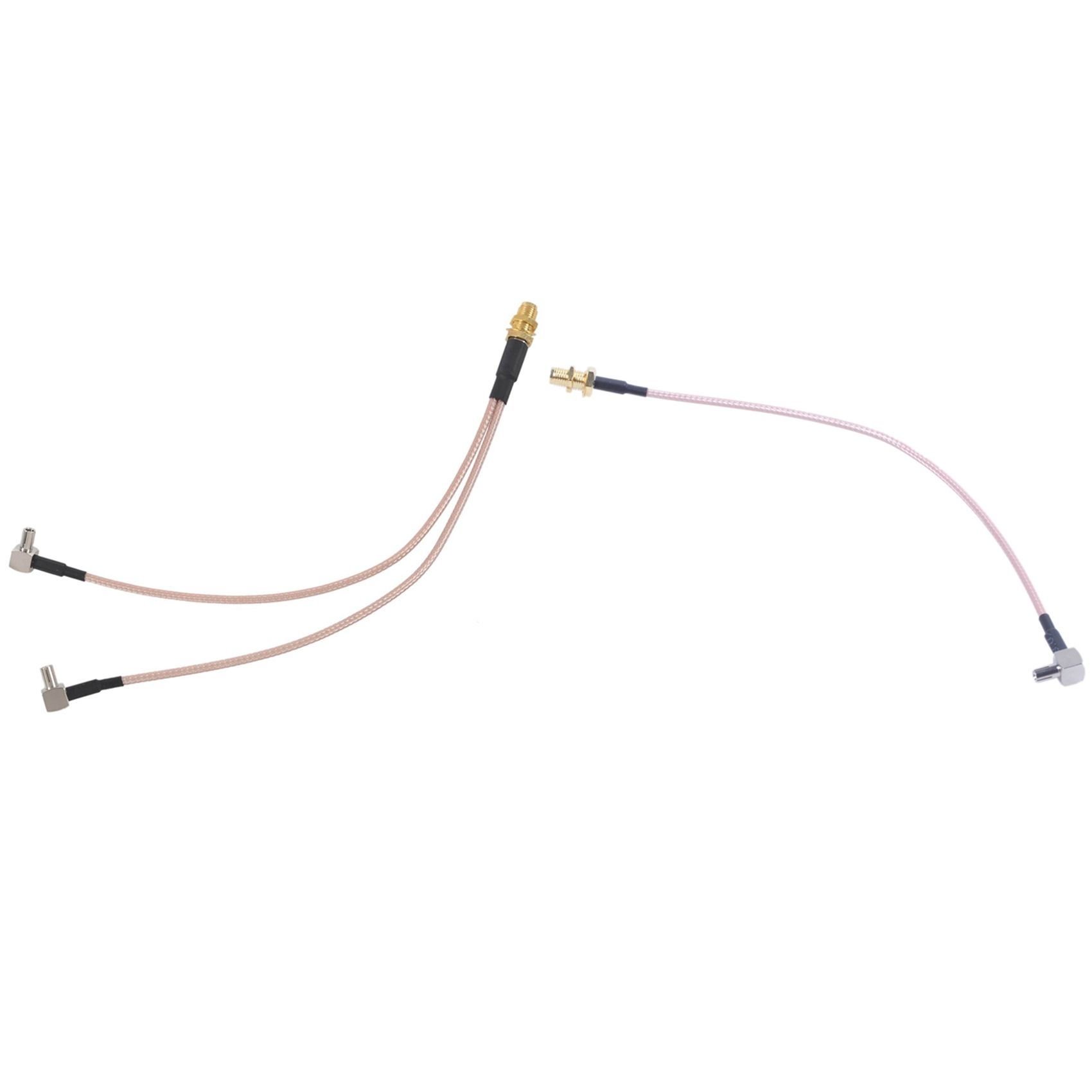1 Pcs 8 Inch SMA Female to TS9 male Coaxial Cable & 1 Pcs 8 Inch SMA Female to Y Type 2 X TS9 Angle Male Connector