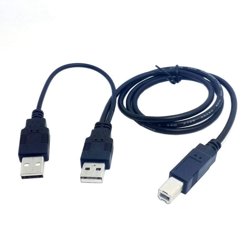 Dual USB 2.0 Male to Standard B Male Y Cable 80cm for Printer & Scanner & External Hard Disk Drive