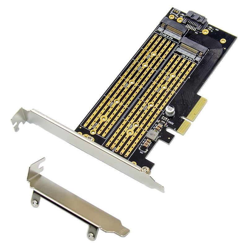 PCI-E X4 Riser Card, M.2 B&M Key NVMe SSD Adapter PCIe M.2 NVMe SSD Expansion Card