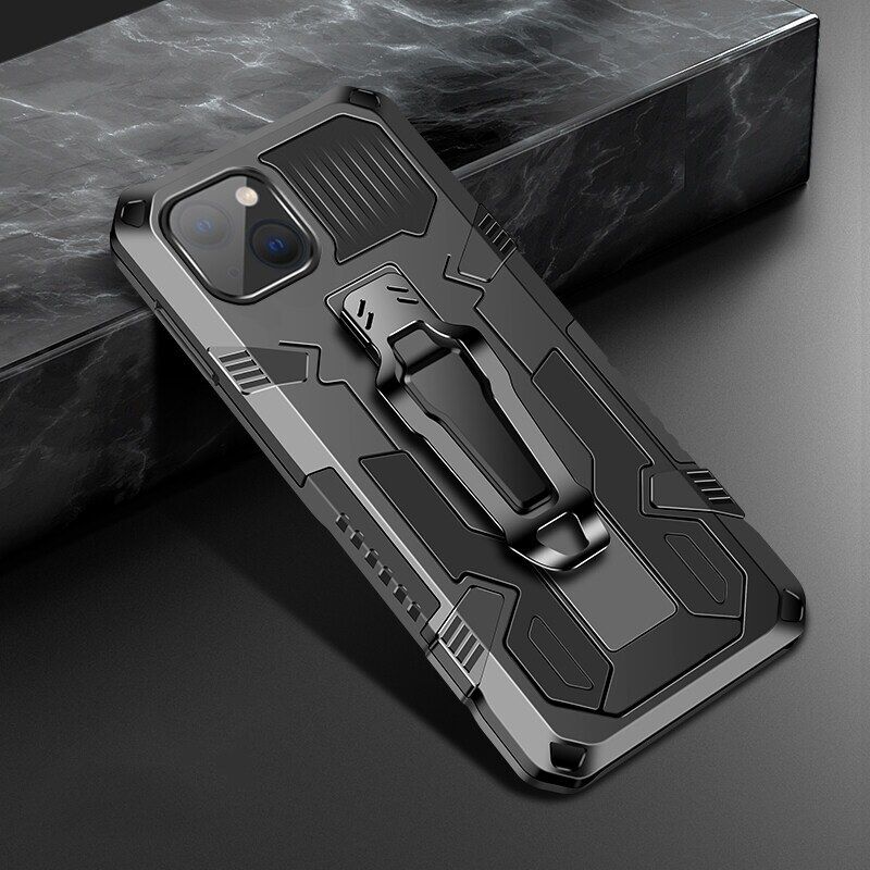 For iPhone 13 mini New Mechanical Armor Series Fully Upgraded Protective Cover Compatible with Magnetic Car