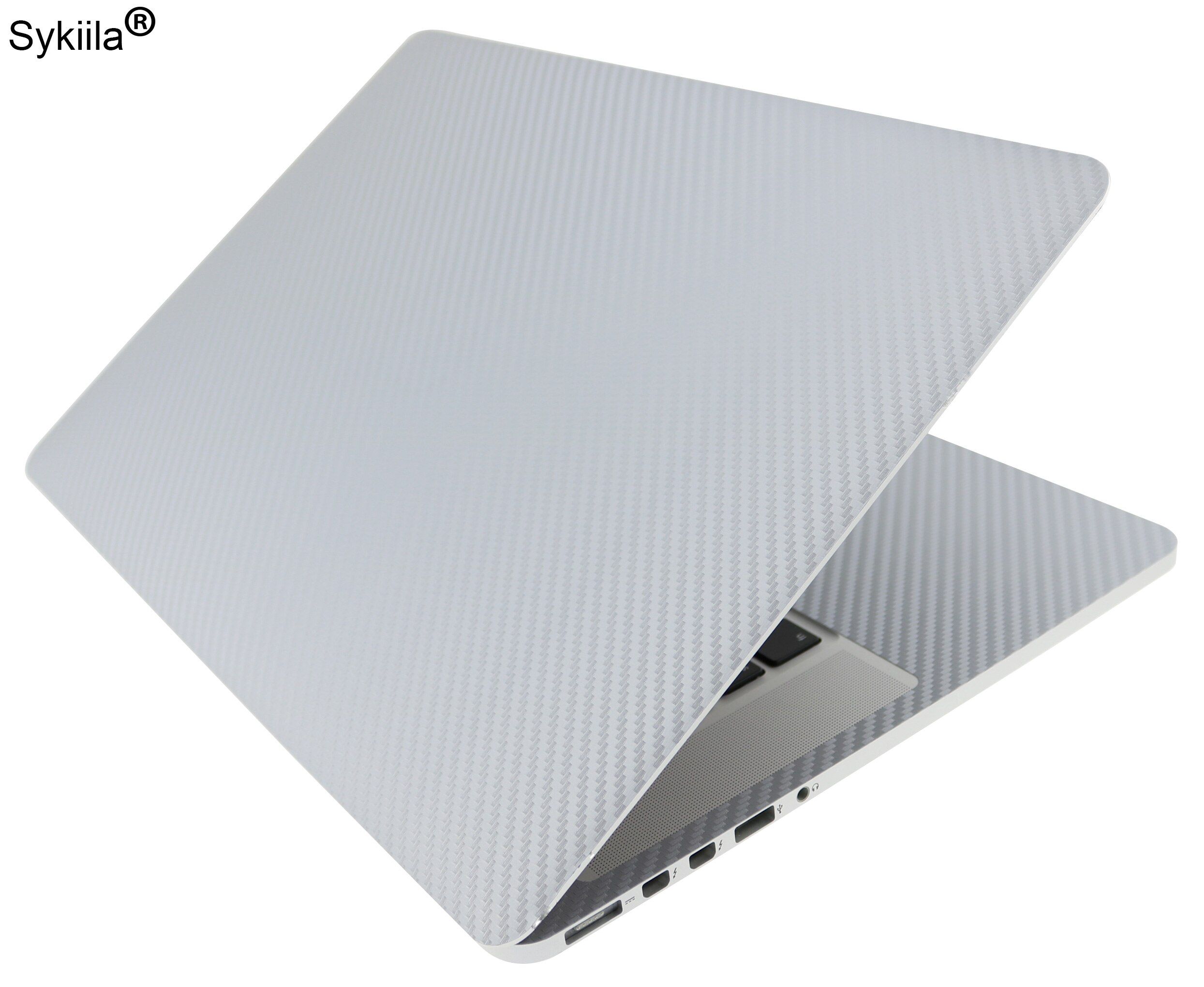 Skin for Macbook Air 13 11 Pro 13 15 16 Retina 12 Cover Full Body Protective Carbon Fiber Touch Sticker Vinyl Decal Silver