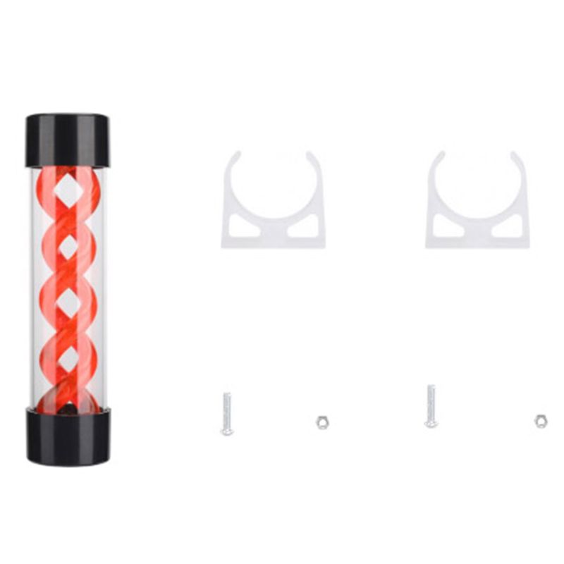 200mm Water Cooling PC Water Tank Computer Water Cooling Tank with G1/4 Thread for PC Computer Cooler Accessory(Red) ， Cylindrical water cooling
