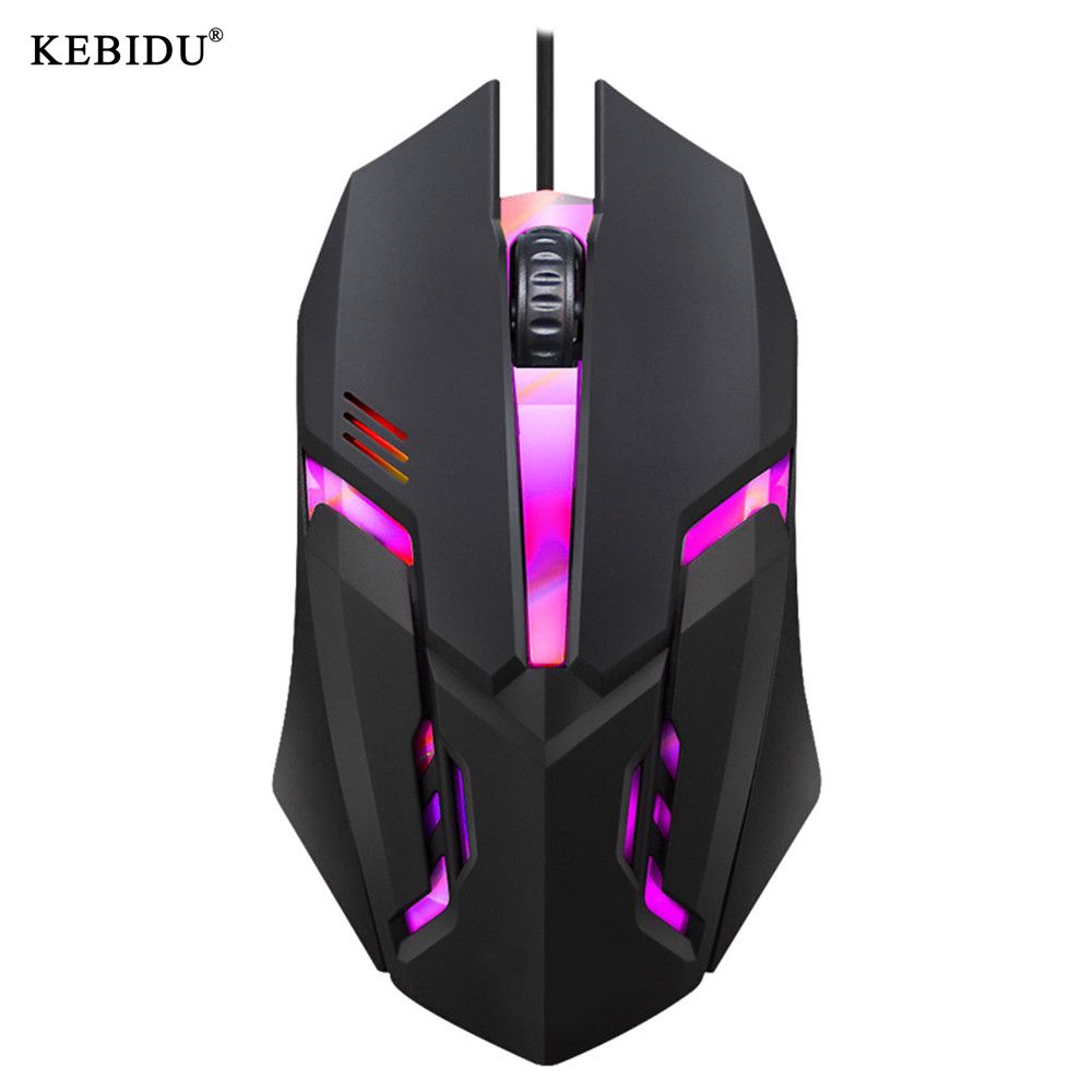 Kebidu USB Gaming Mouse - Wired Gamer Mouse - Ergonomics 7 Colors LED Backlight Optical Mice