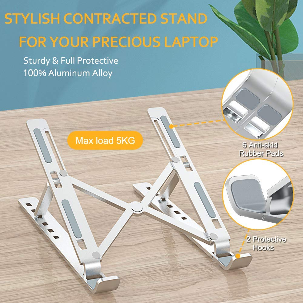 Aluminum Alloy Adjustable Portable Folding Notebook Stand Foldable Laptop Stand