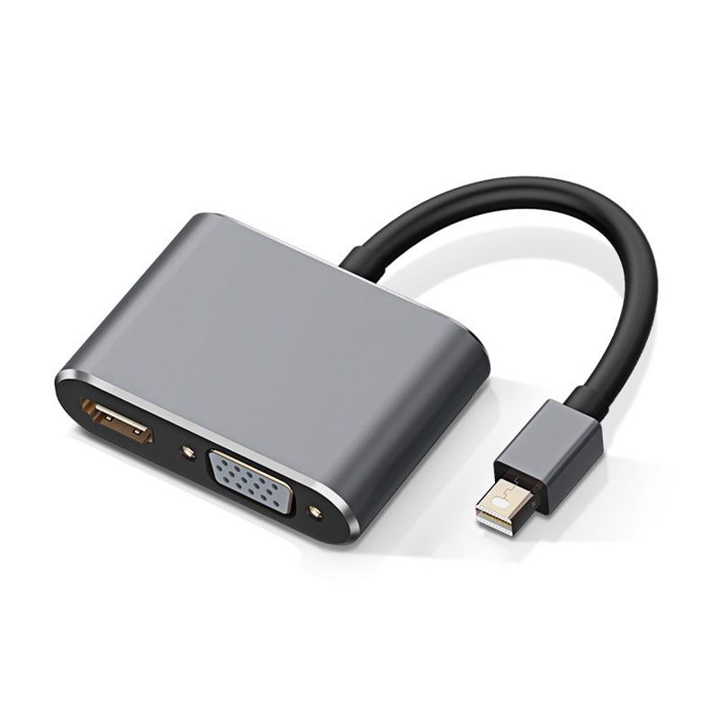 Mini DisplayPort to HDMI-compatible VGA Adapter Thunderbolt 2 Converter 4K DP Cable for Apple MacBook Air Pro surface Gray