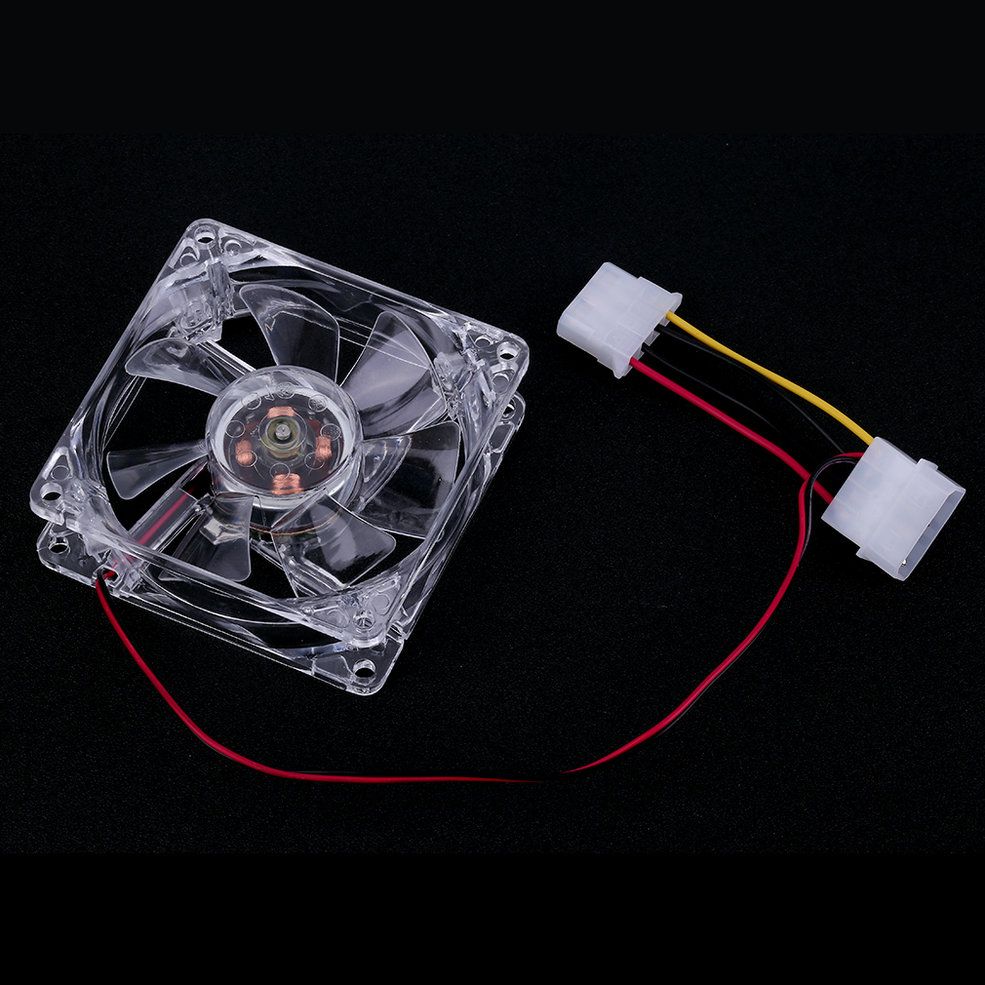 Easy Installed NEw 80mm Fans 4 Blue LED for Computer PC Case Cooling Fan-Transparent