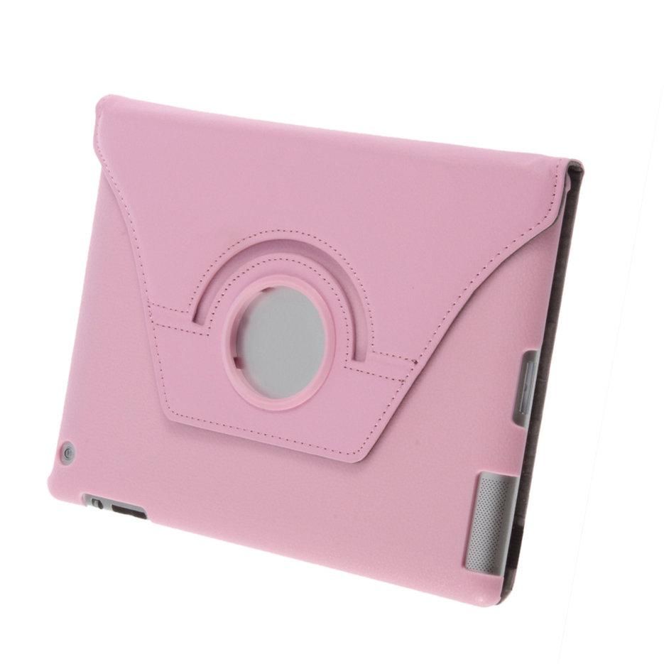 360 Degree Rotatable PU Leather Case Cover 11colors For iPad  2 3 Exquisitely Designed Durable Gorgeous pink