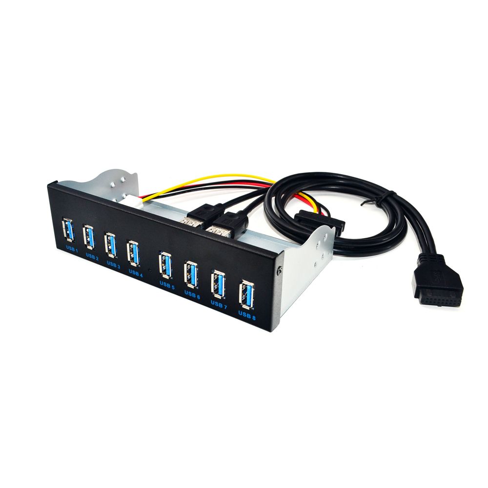 19 Pin To 8 Port USB 3.0 Hub 5.25 Inch CD-Rom Drive Bay CD Rom Front Panel for Computer Case ， 8 Port USB 3.0 Hub