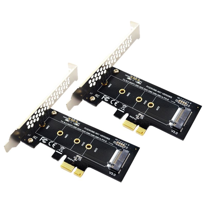 2X PCIE to M2 Adapter PCI Express 3.0 X1 to NVME SSD M2 PCIE Raiser Adapter Support 2230 2242 2260 2280 M.2 SSD