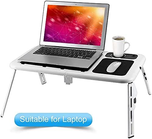 Portable & Adjustable Folding Laptop Table E-Table With Cooling Fans Stand