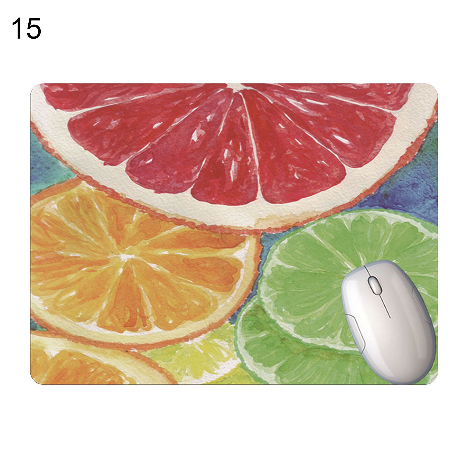 Mouse Mat Reusable Fruit Vegele Pattern Desk Gaming Mousepad Wrist Rest