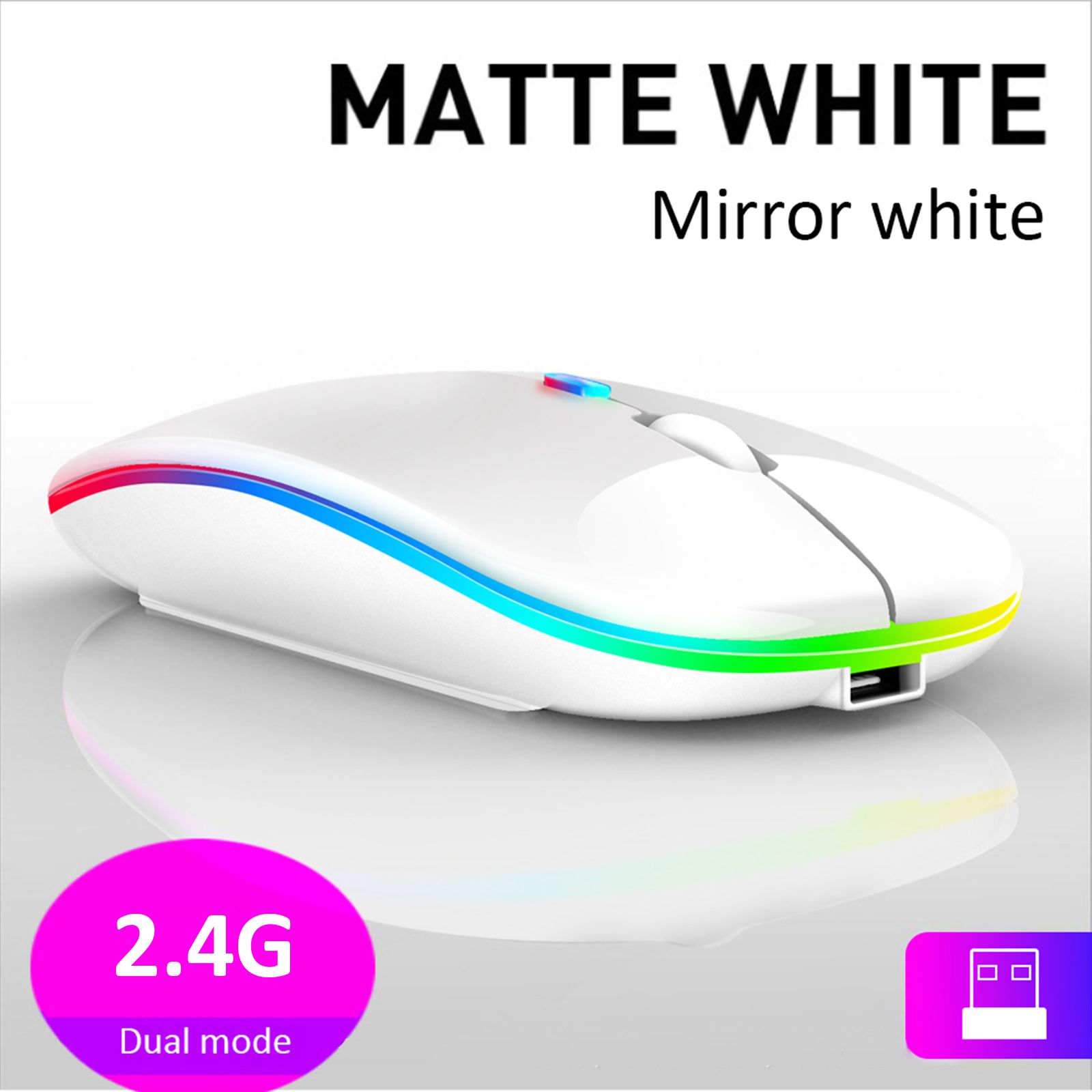 Wireless Mouse RGB Rechargeable Bluetooth Mouse 2.4G Silent Mause Ergonomic Mini Mouse USB Optical Mice For PC laptop Computer