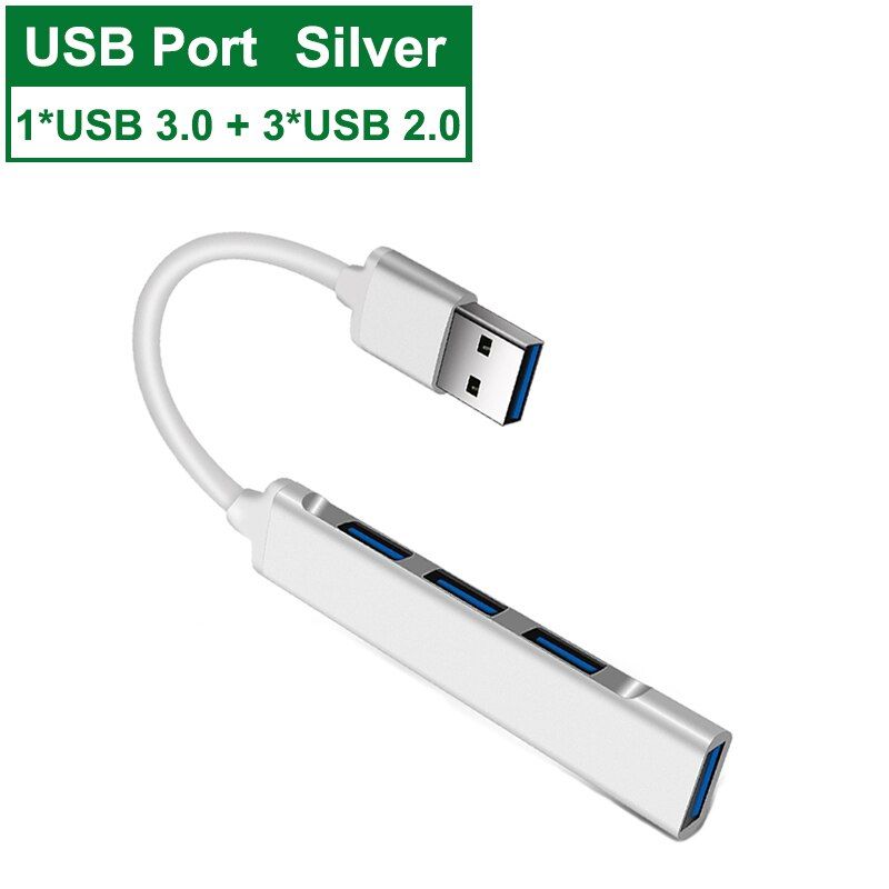 USB Hub 4 Port USB 3.0 Type C Hub Multi Splitter Adapter High Speed Up to 5Gbps For PC Computer Accessories USB 3.0 2.0 Ports